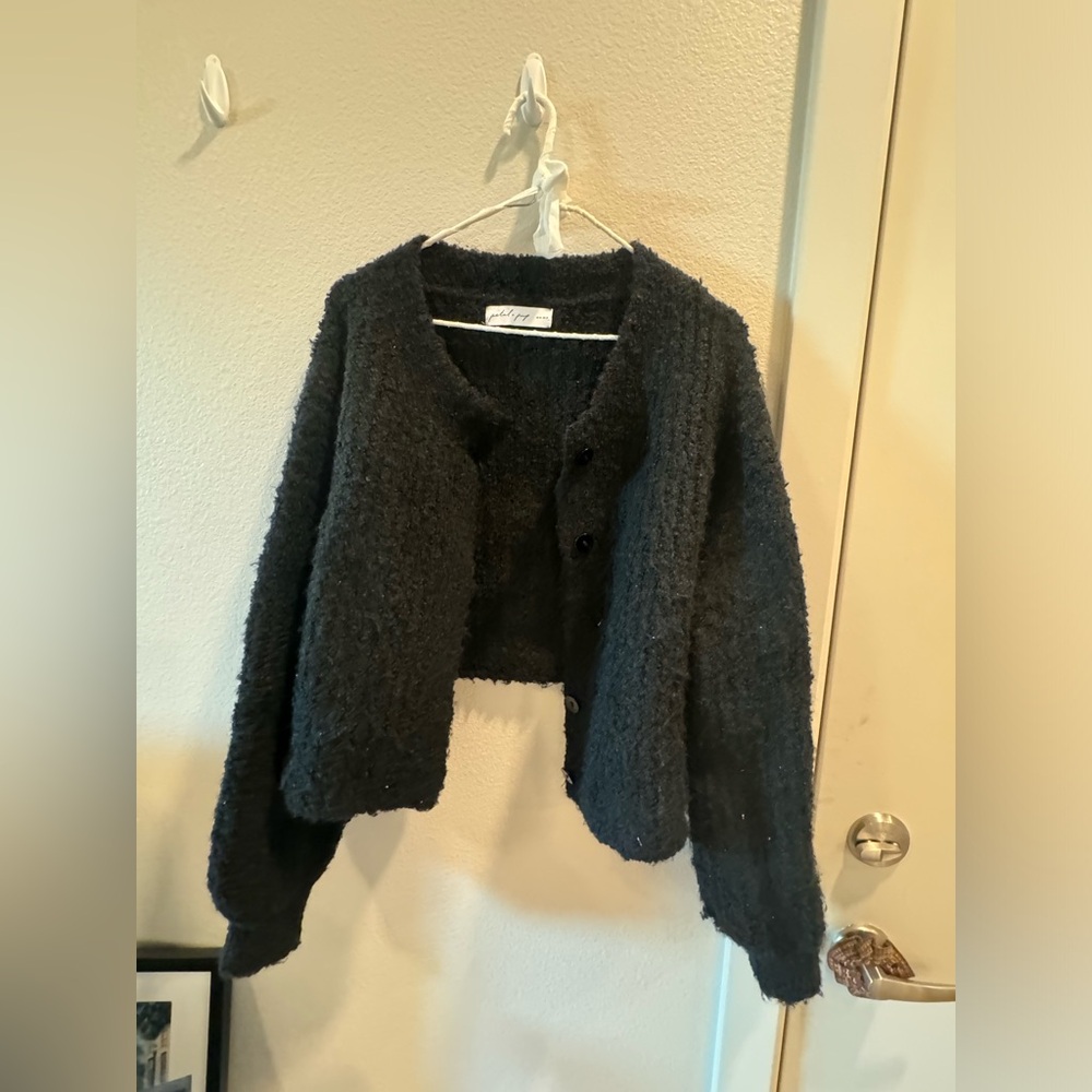 Petal and Pup Black Knit Cardigan